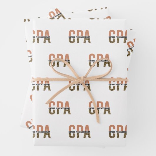 Feuille De Papier Cadeau EMPREINTE DE LÉOPARD comptable agréé CPA (En situation)