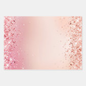 Feuille De Papier Cadeau Empreinte de léopard d'or rose étincelle (Devant 2)