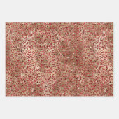 Feuille De Papier Cadeau Empreinte de léopard Glam Gold Red Parties scintil (Devant)