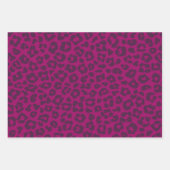 Feuille De Papier Cadeau Empreinte de léopard-Magenta (Devant 2)