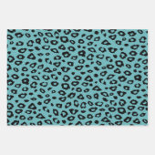 Feuille De Papier Cadeau Empreinte de léopard noir vert olive (Devant 3)