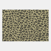 Feuille De Papier Cadeau Empreinte de léopard noir vert olive (Devant)