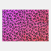 Feuille De Papier Cadeau Empreinte de léopard rose et noir (Devant 2)
