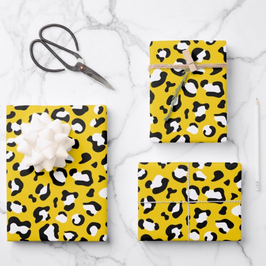 Feuille De Papier Cadeau Empreinte de léopard, Spots de léopard, Leopard Ja (Recto)