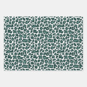 Feuille De Papier Cadeau Empreinte de léopard Turquoise moderne (Devant 3)
