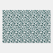 Feuille De Papier Cadeau Empreinte de léopard Turquoise moderne (Devant)