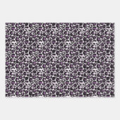Feuille De Papier Cadeau Empreinte de léopard violet noir (Devant)