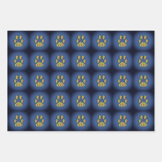 Feuille De Papier Cadeau Empreinte de patte (Devant)