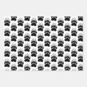 Feuille De Papier Cadeau Empreinte de patte de l'ours noir brillant (Devant 3)