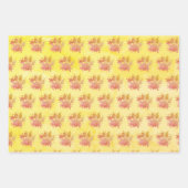 Feuille De Papier Cadeau Empreinte de patte Distressed Paint Splatter Dog (Devant 3)