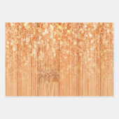 Feuille De Papier Cadeau Empreinte en bois de bambou orange (Devant 2)