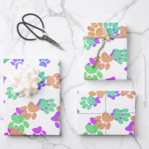 Feuille De Papier Cadeau Empreinte spirale colorée