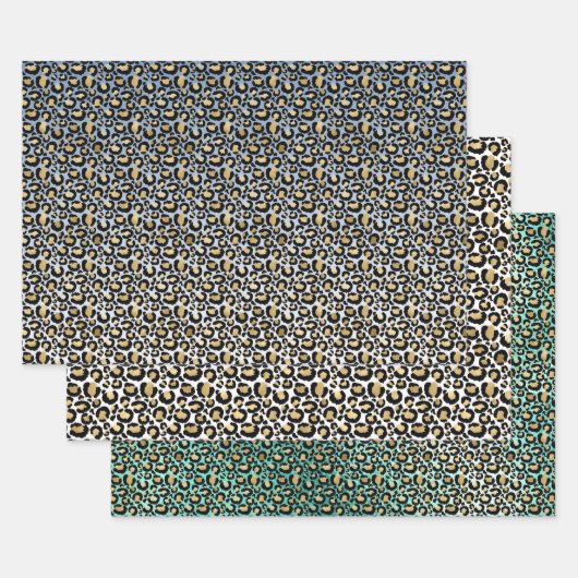 Feuille De Papier Cadeau Empreintes de léopard Ombre (Lot)