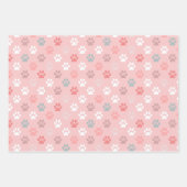 Feuille De Papier Cadeau Empreintes de pattes d'animaux de compagnie (Devant)