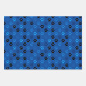 Feuille De Papier Cadeau Empreintes de pattes d'animaux de compagnie en ble (Devant 3)