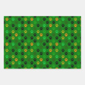 Feuille De Papier Cadeau Empreintes de pattes d'animaux de compagnie en ble (Devant)