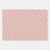 Feuille De Papier Cadeau Empreintes de pattes Rose Rouge Bleu Anniversaire  (Devant)