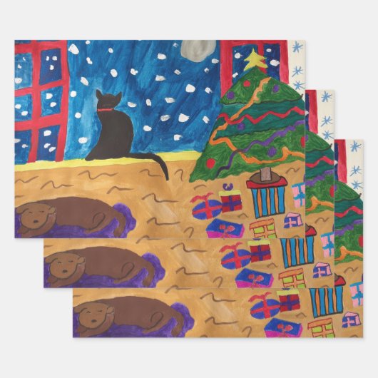 Feuille De Papier Cadeau En Attente De Noël (Lot)