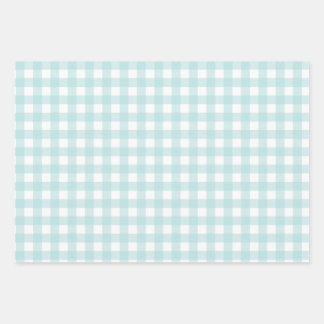 Feuille De Papier Cadeau en vichy bleu bébé