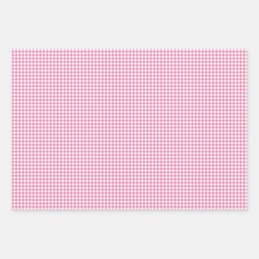 Feuille De Papier Cadeau En vichy classique Fuchsia (Devant 3)