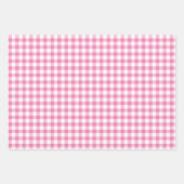 Feuille De Papier Cadeau En vichy classique Fuchsia (Devant 2)