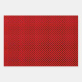 Feuille De Papier Cadeau En vichy classique traditionnel rouge vert noir bl (Devant 3)