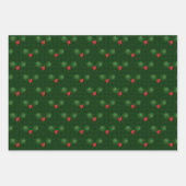 Feuille De Papier Cadeau en vichy Feliz Navidad Holly Berries (Devant)