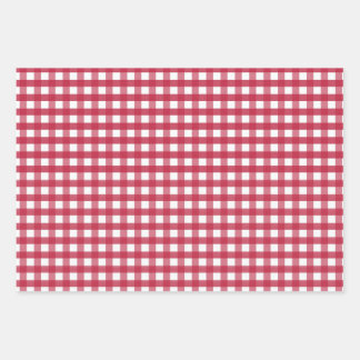Feuille De Papier Cadeau En vichy rouge et blanc