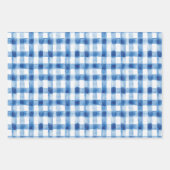 Feuille De Papier Cadeau en vichy Vérifier Motif Bleu Rose Sage Vert (Devant)