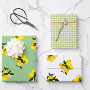 Feuille De Papier Cadeau En vichy vert citron