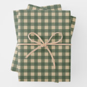 Feuille De Papier Cadeau En vichy vert clair (En situation)