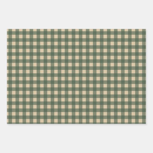 Feuille De Papier Cadeau En vichy vert clair (Devant)