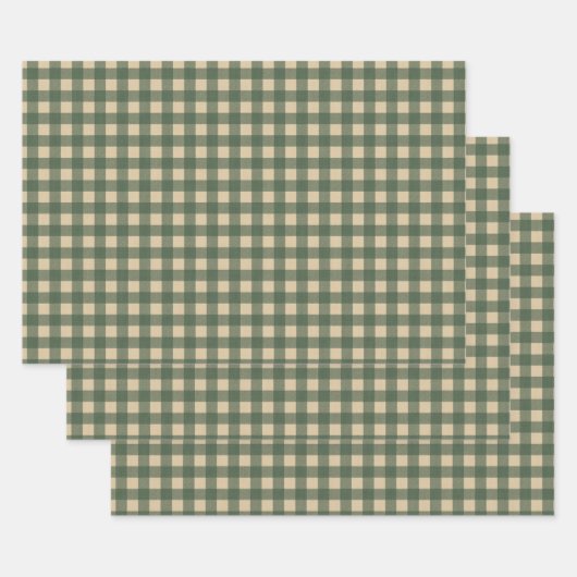 Feuille De Papier Cadeau En vichy vert clair (Lot)