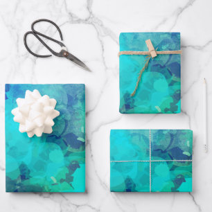 Feuille De Papier Cadeau Encre Abstraite d'alcool bleu violet Abstraite