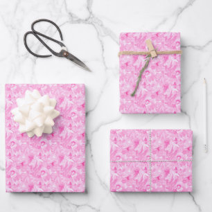 Feuille De Papier Cadeau Encre alcoolique rose et blanche
