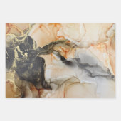 Feuille De Papier Cadeau Encre d'alcool noir Abstraite Moody Black Gold (Devant)