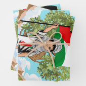 Feuille De Papier Cadeau Enfant avec Keffiyeh Palestine Drapeau et olivier (En situation)