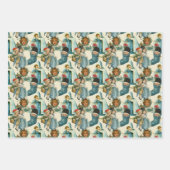 Feuille De Papier Cadeau Enfants de Noël victoriens (Devant)