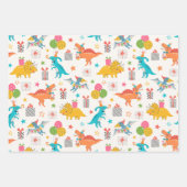 Feuille De Papier Cadeau Enfants Dinosaur Anniversaire (Devant)