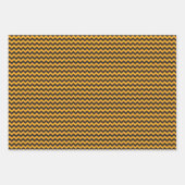 Feuille De Papier Cadeau Enfants Halloween Chevron Orange Noir (Devant)
