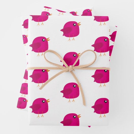 Feuille De Papier Cadeau Enfants mignonette birdy (En situation)