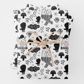 Feuille De Papier Cadeau Enfants Mignonne Ours d'hiver Casquette Mitten Nua (En situation)