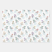 Feuille De Papier Cadeau Enfants Noël mignon Snowman en Casquette (Devant 3)