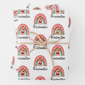 Feuille De Papier Cadeau Enfants personnalisés Rainbow Noël (En situation)