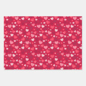Feuille De Papier Cadeau Enfants Saint-Valentin Gros Coeurs rouges blancs r (Devant 3)