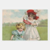 Feuille De Papier Cadeau Enfants victoriens (Devant)