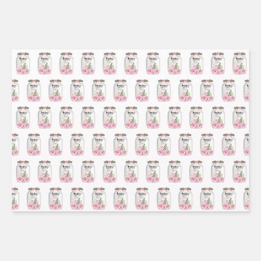 Feuille De Papier Cadeau Enseignant Mason Fleurs Jar (Devant)