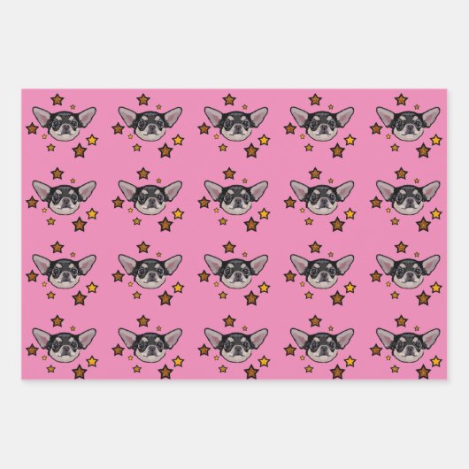 Feuille De Papier Cadeau Ensemble cadeau Chihuahua (Devant)
