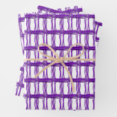Feuille De Papier Cadeau Ensemble cadeau - Fils tissés en violet (En situation)