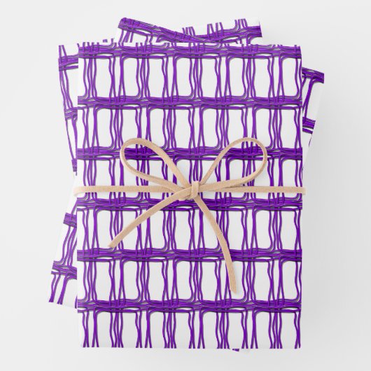 Feuille De Papier Cadeau Ensemble cadeau - Fils tissés en violet (En situation)